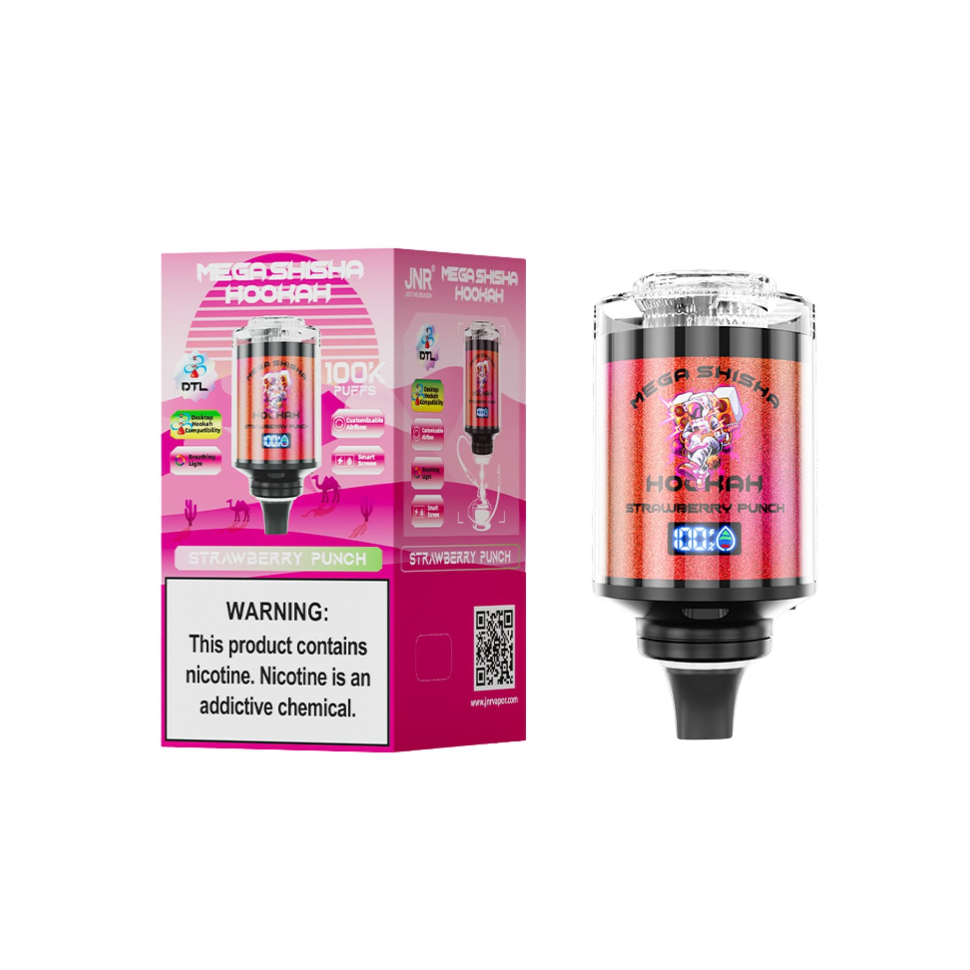 JNR - Mega Shisha Hookah - Cabeza De Shisha Electrónica - 2% de nicotina - 100000 Puffs
