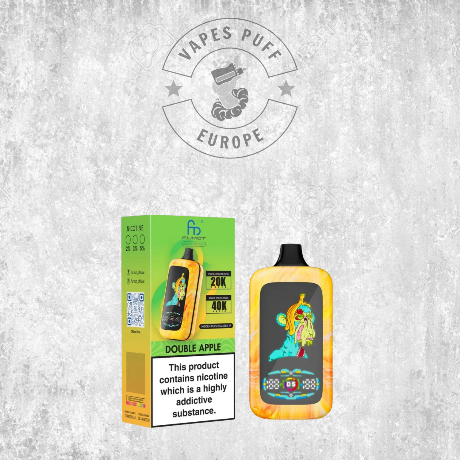 Fumot - Digital Monkey 40K - Puff Jetable / Vape Disposable 2% Nicotine