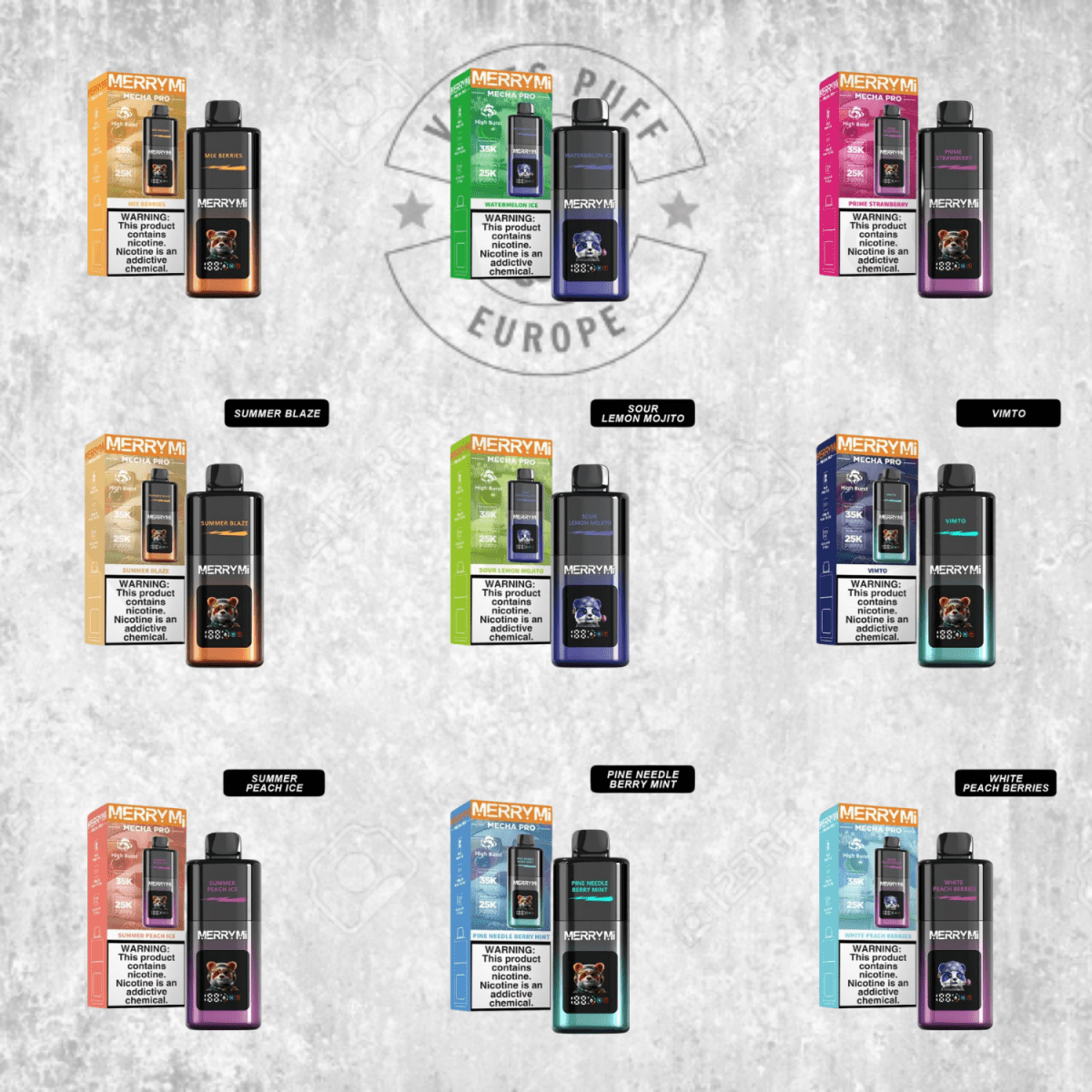 Puff Merry-Mi Mecha Pro 35K Cigarette électronique jetable VapesPuffEurope