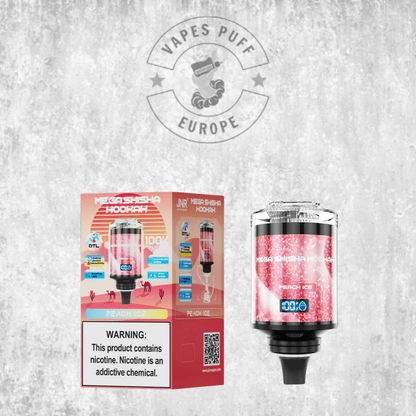 Puff JNR Mega Shisha Hookah 100K Peach Ice Cigarette électronique jetable VapesPuffEurope