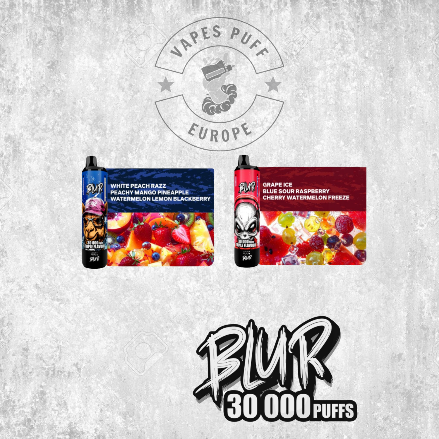 Blur 30000 - Puff Jetable / Vape Disposable 2% Nicotine - Triple Saveurs