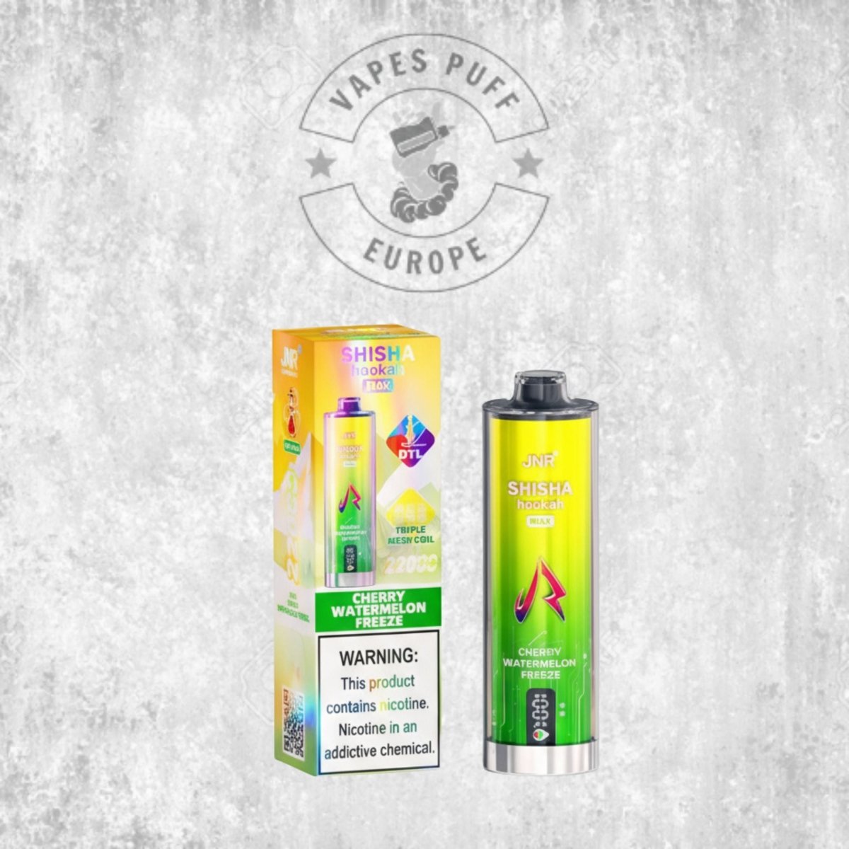 Puff JNR Shisha Max 22K Cherry Watermelon Freeze Cigarette électronique jetable 
