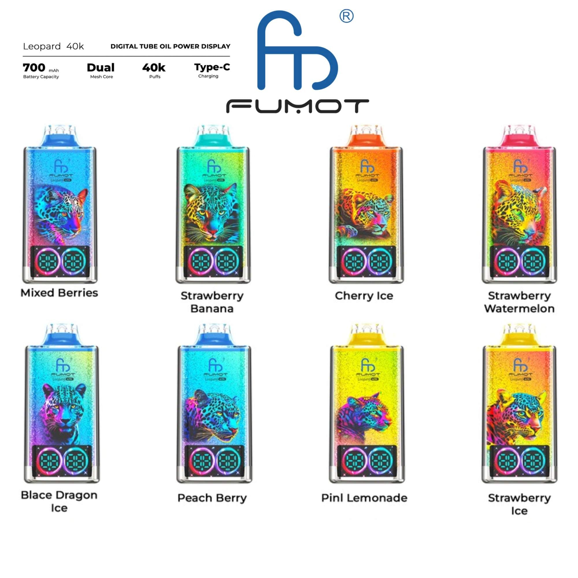 Fumot – Leopard 40K – Wegwerp Vape / Disposable Vape – 2% Nicotine