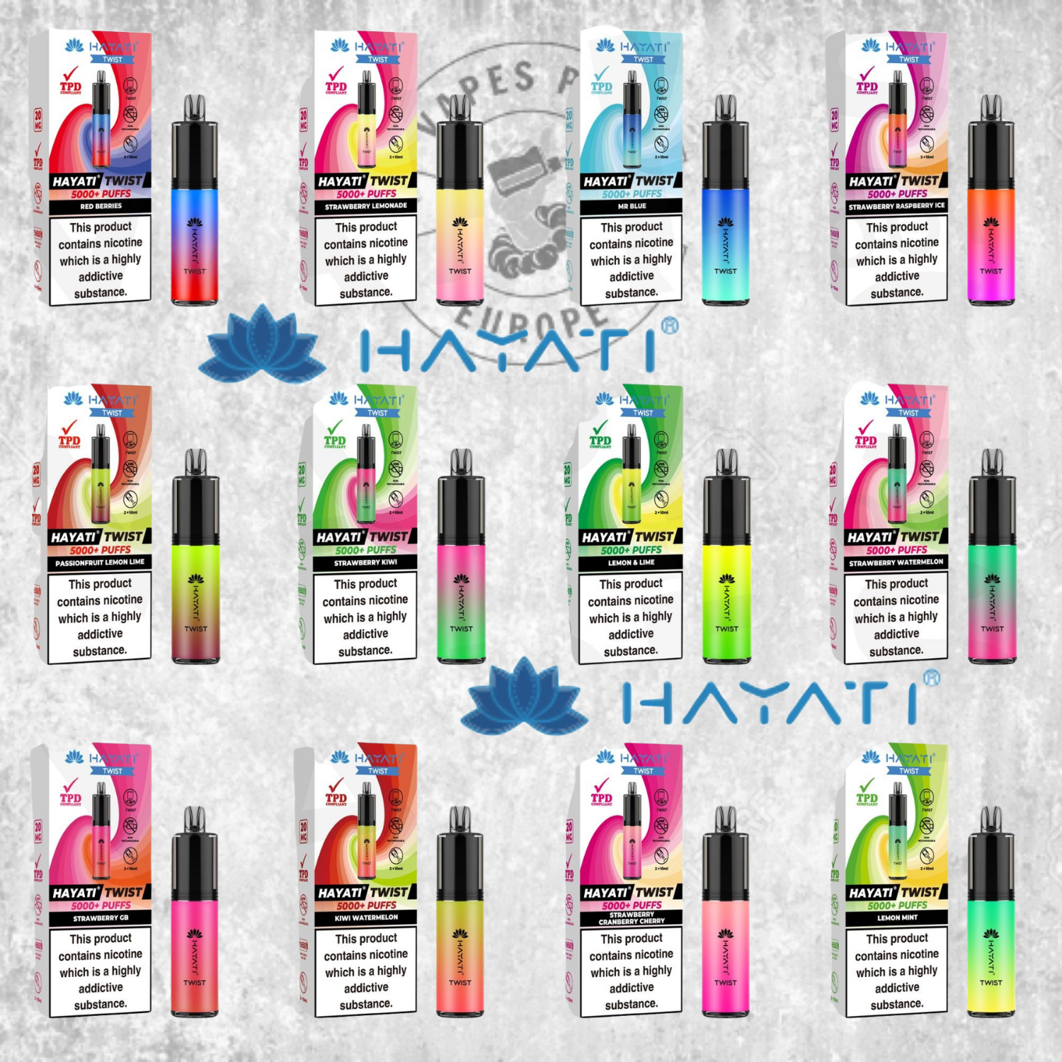 Hayati Twist 5000 - Puff Jetable / Vape Disposable -  2% nicotine
