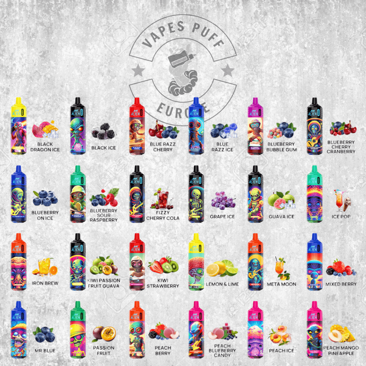 Puff JNR Alien 10K Lot Cigarette électronique jetable VapesPuffEurope