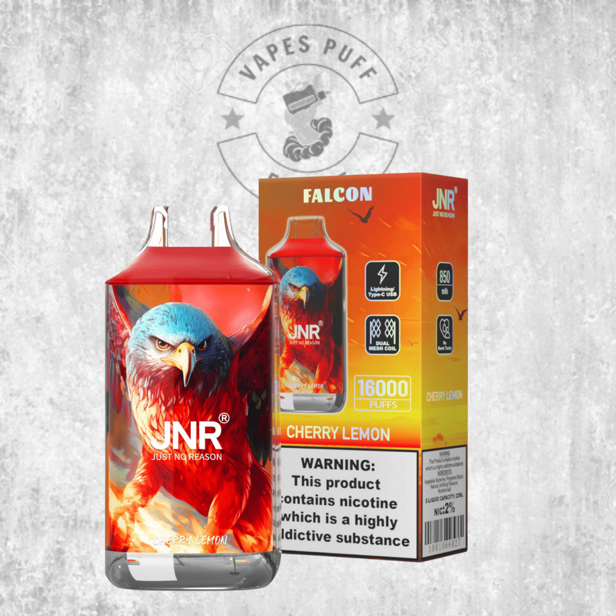 Puff JNR Falcon 16K Cherry Lemon Cigarette électronique jetable VapesPuffEurope