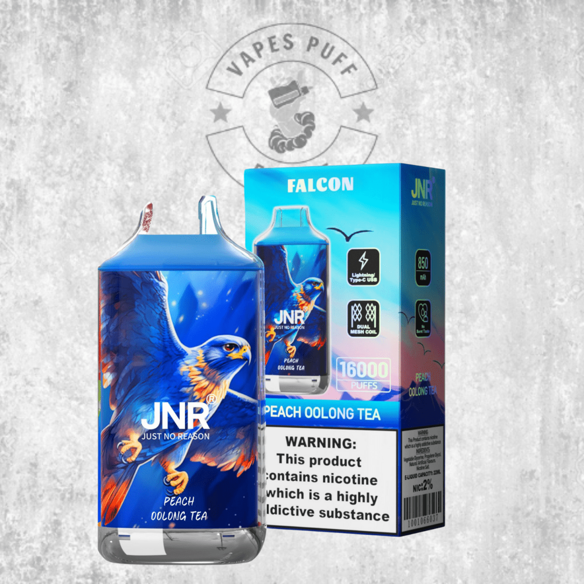 Puff JNR Falcon 16K Peach Oolong Tea Cigarette électronique jetable VapesPuffEurope
