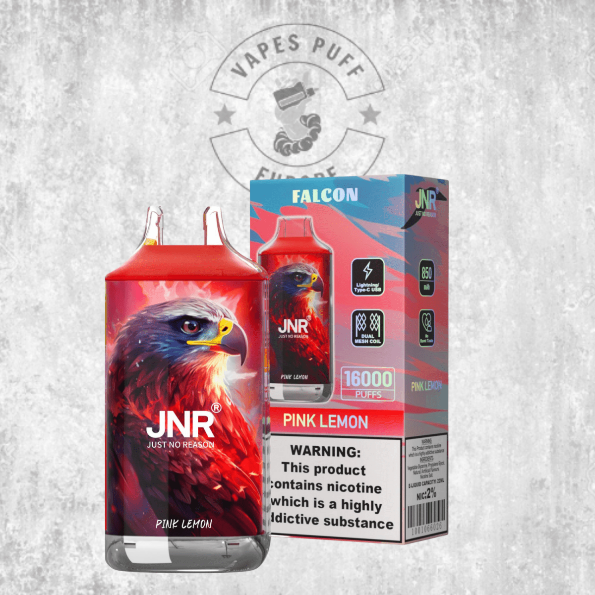 Puff JNR Falcon 16K Pink Lemon Cigarette électronique jetable VapesPuffEurope