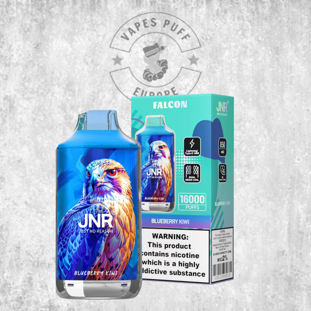 Puff JNR Falcon 16K Strawberry Pinacolada Cigarette électronique jetable VapesPuffEurope