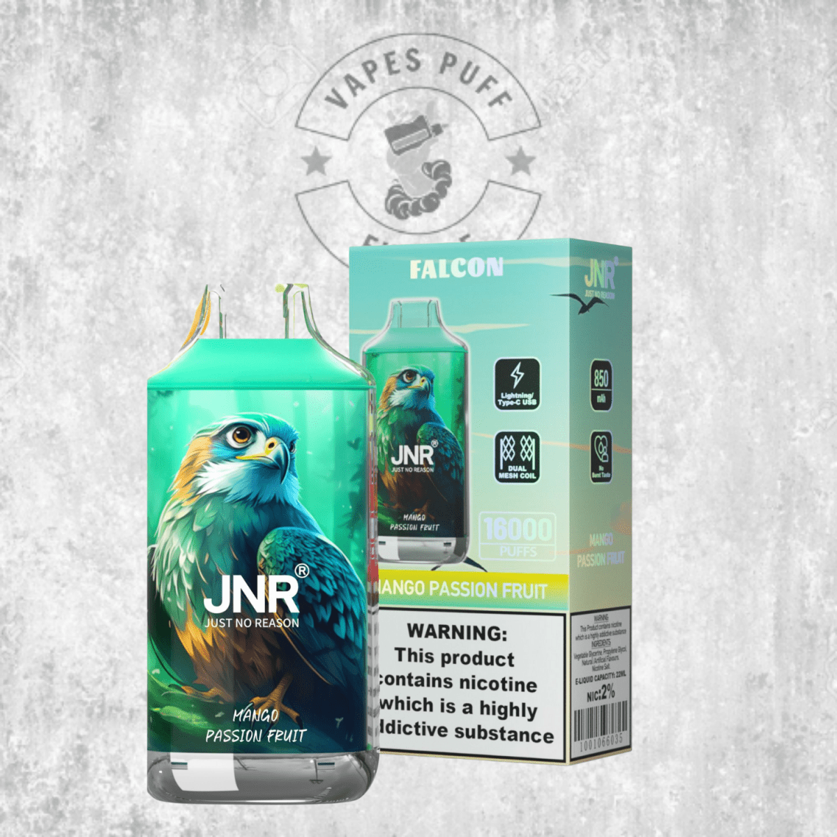Puff JNR Falcon 16K Mango Passion Fruit Cigarette électronique jetable VapesPuffEurope