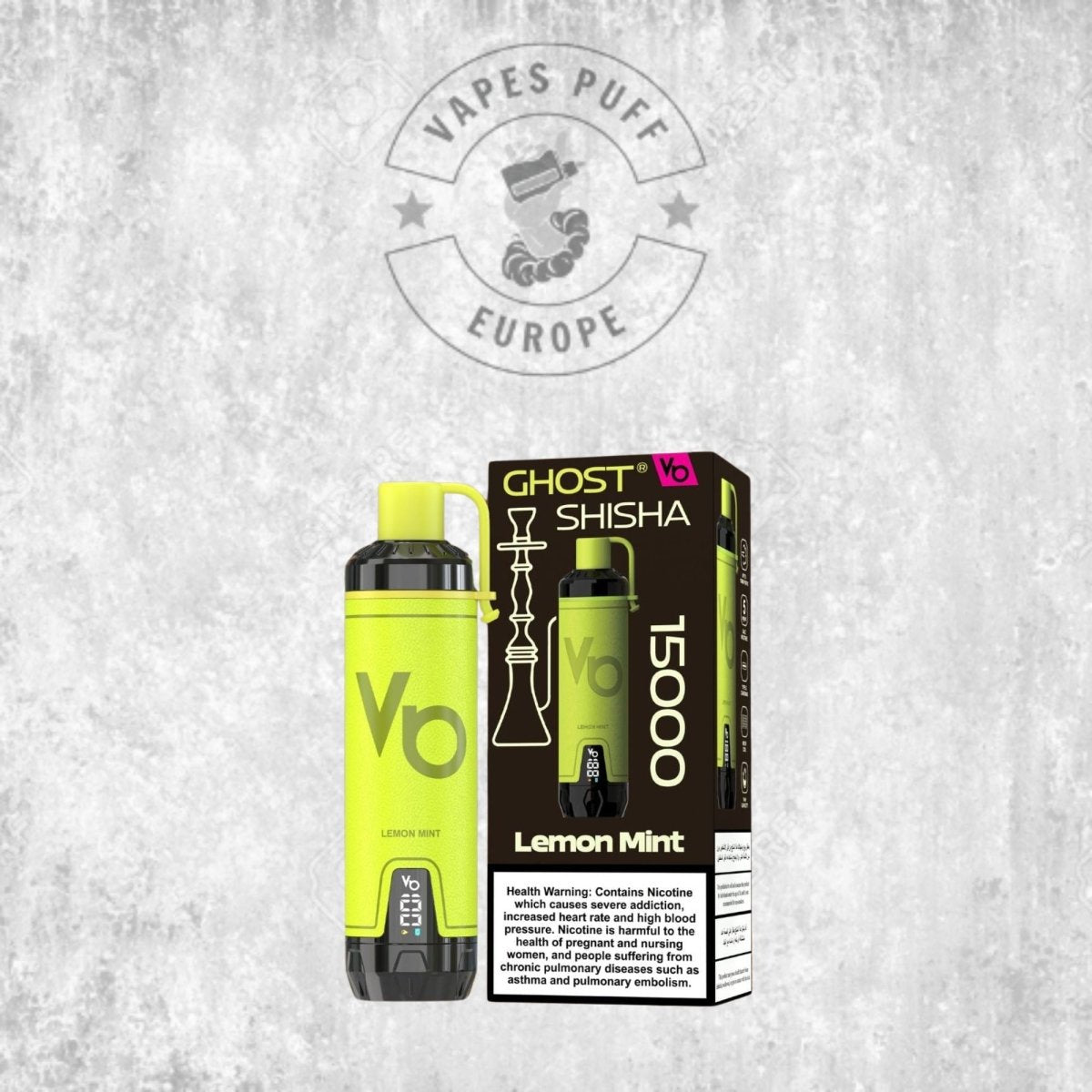 Puff Ghost Shisha 15K Lemon Mint Cigarette électronique jetable 