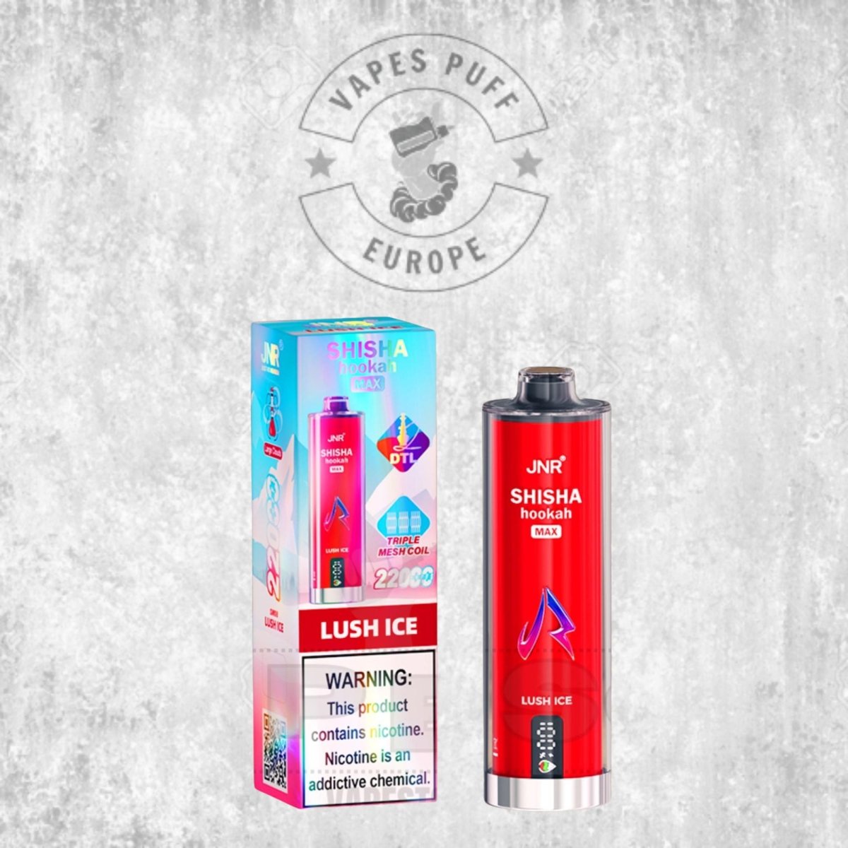 Puff JNR Shisha Max 22K Lush Ice Cigarette électronique jetable 