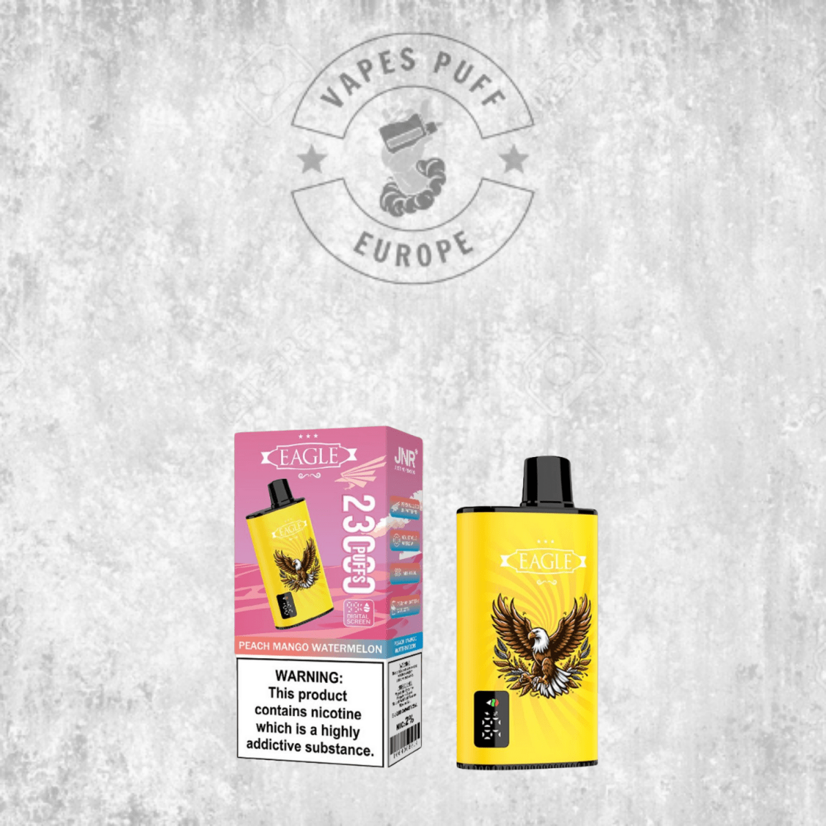 Puff JNR Eagle 23K Peach Mango Watermelon Cigarette électronique jetable VapesPuffEurope