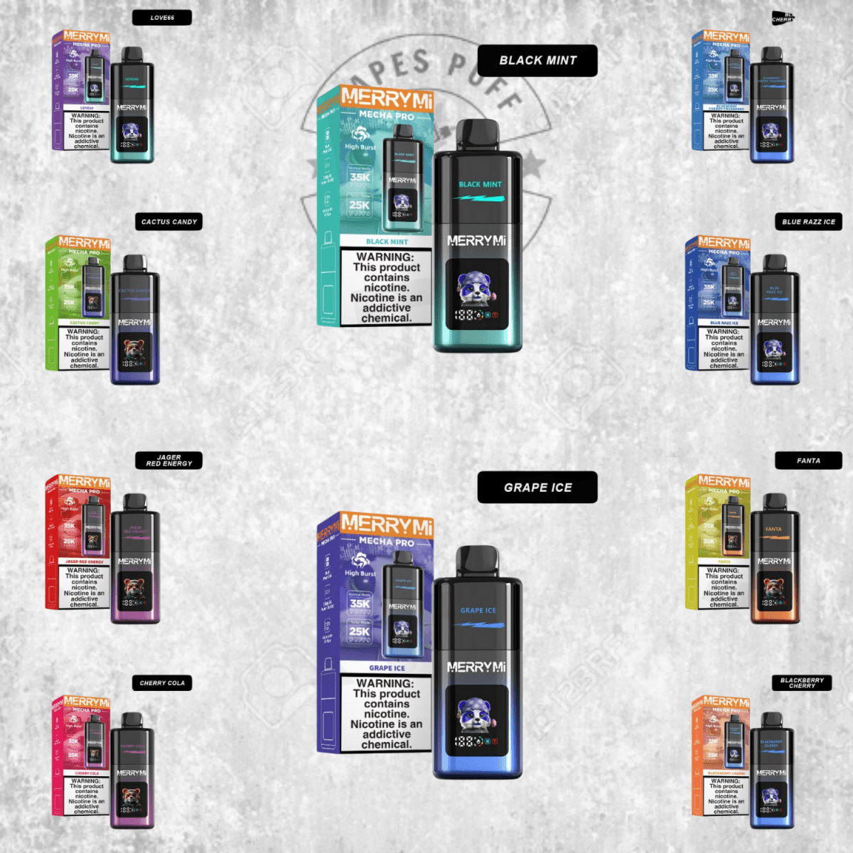 Puff Merry-Mi Mecha Pro 35K Cigarette électronique jetable VapesPuffEurope
